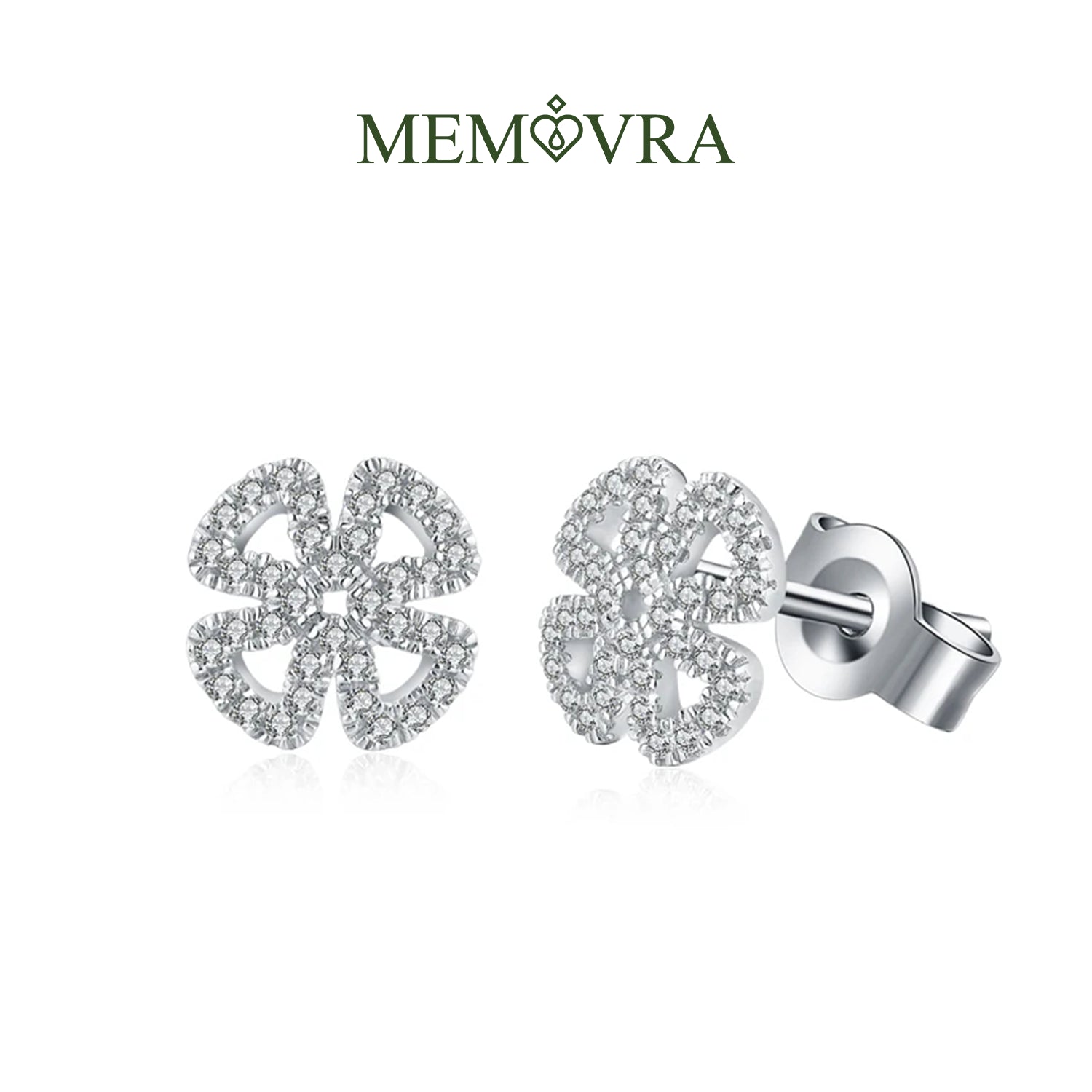 Snowflake Sparkle Moissanite Stud Earrings
